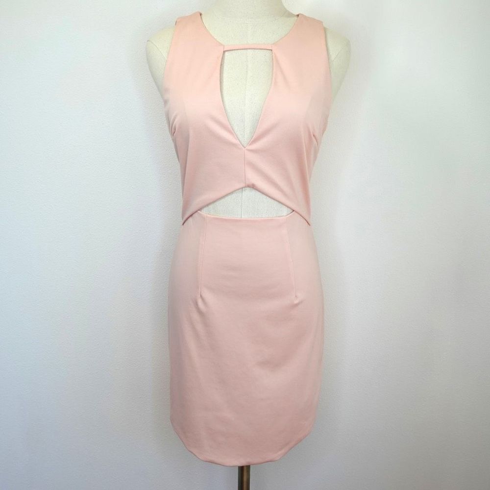 Tiger Mist Barbiecore Pink Mini Dress Cutouts Zipper Back Size M